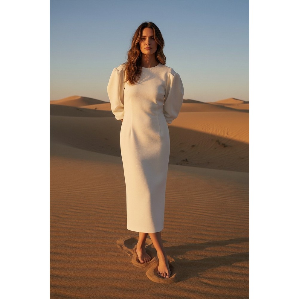 Coveted Tibi Dropped Shoulder Puffer Sleeves Dress Size 2 NWT - Retail $1800 - Picture 2 of 7